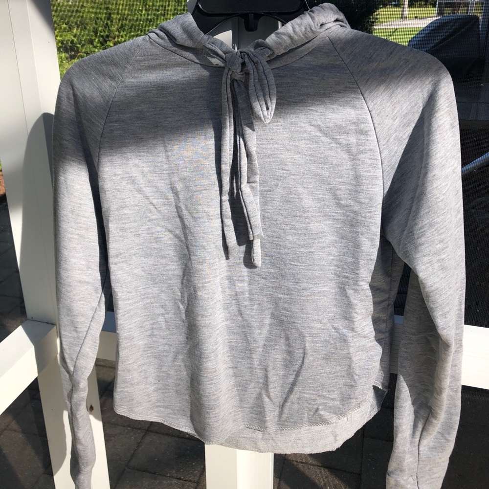 Grey Crop Hoodie